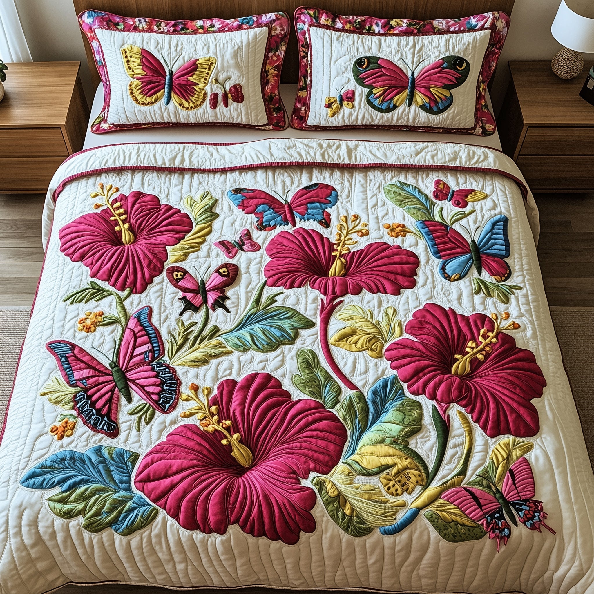 Hibicus Haven Quilted Bedding Set Duvet Cover Merchandise Christmas Presents For Daughter And Son In Law
