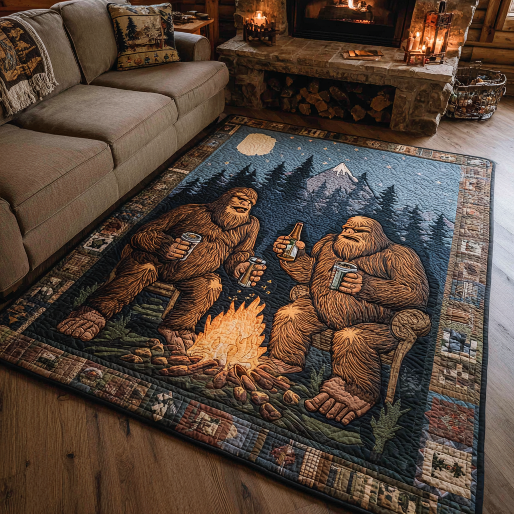 Hidden Bigfoot Area Rug Dining Table Accessories Gifts For Sasquatch Lovers