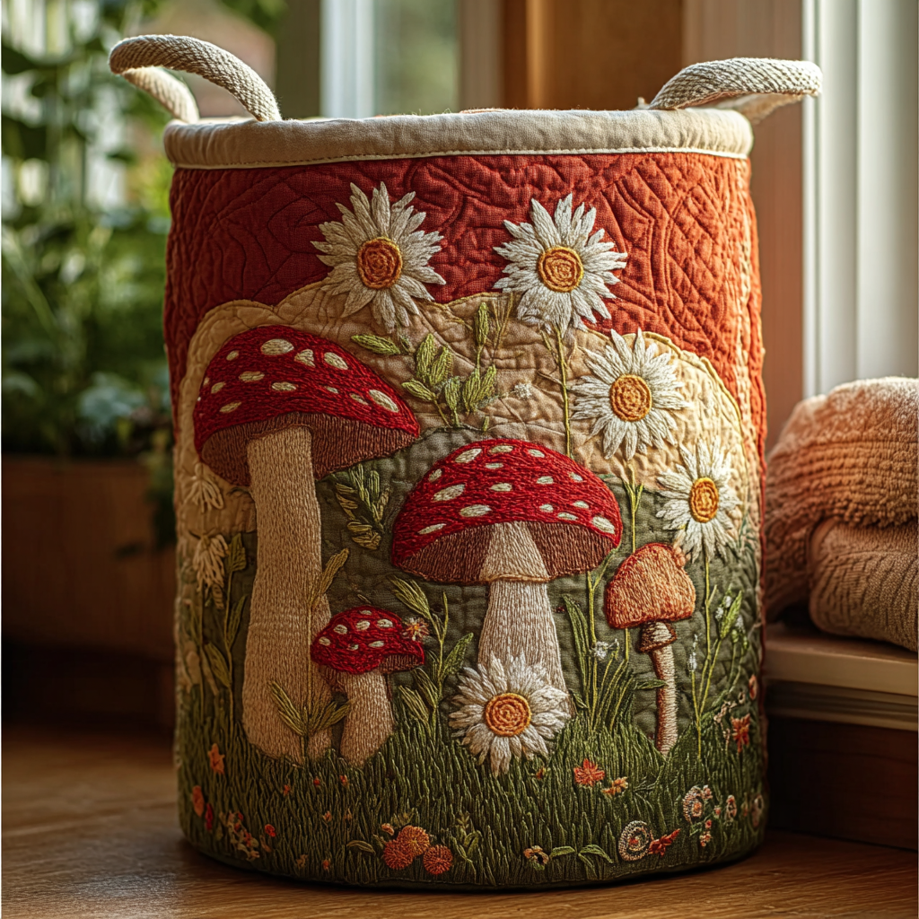 Hidden Bloom Quilted Laundry Basket Trendy Quilted Laundry Tote for Home and Dorm