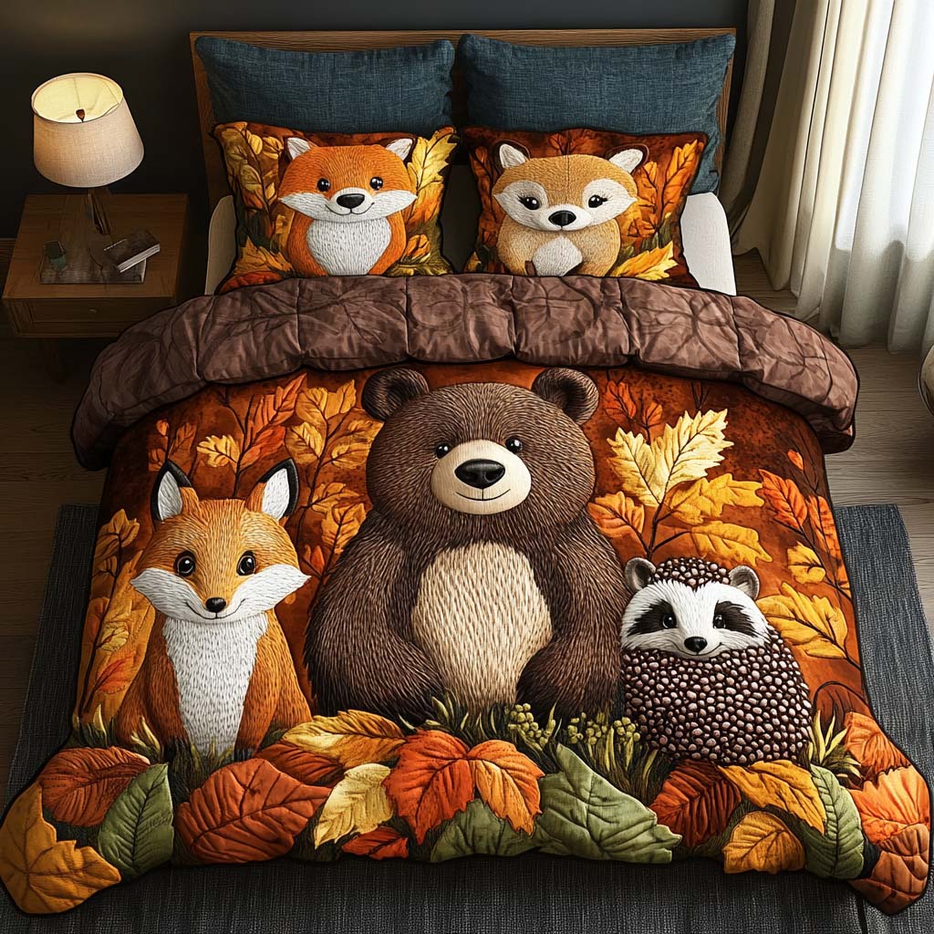 Hidden Forest Tales Quilted Bedding Set Bed Decor Ideas Mid Autumn Festival Gift Ideas