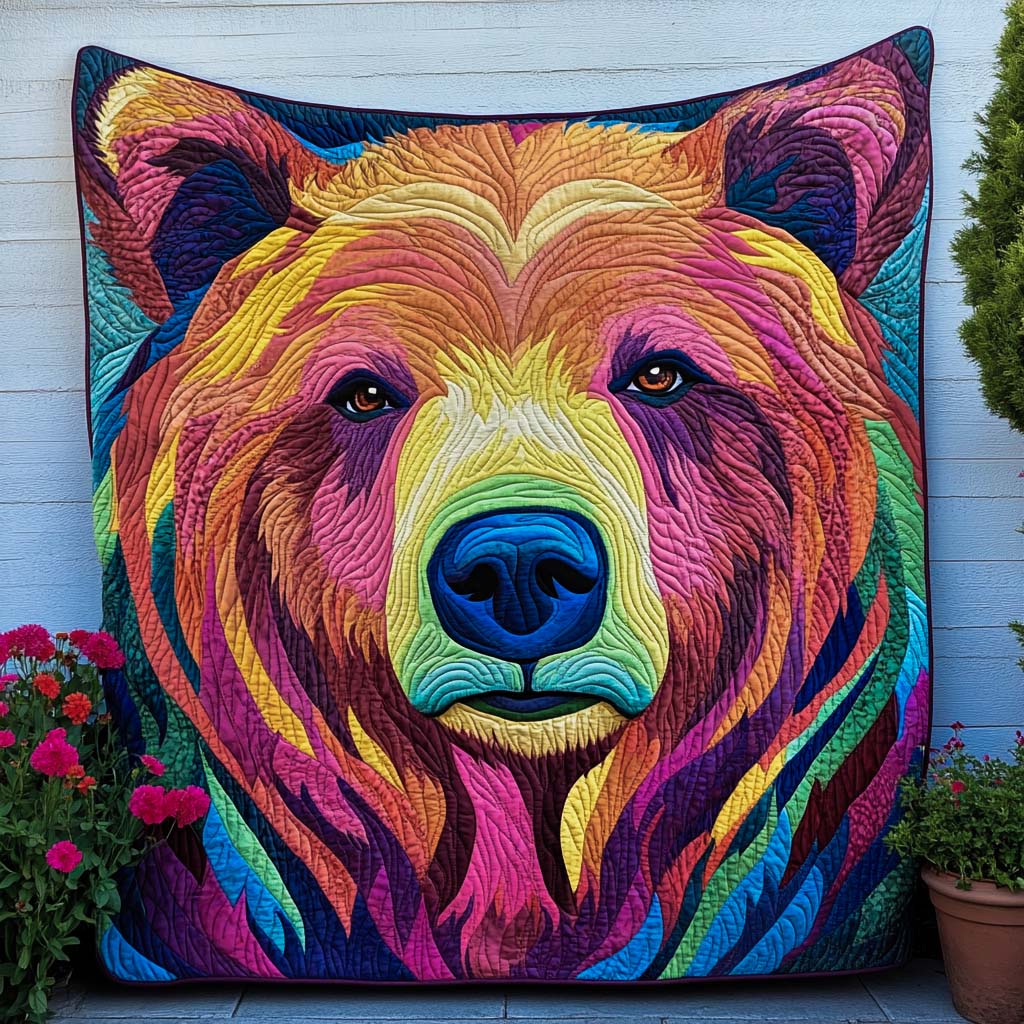 Hidden Guardian Quilted Blanket Christmas Room Decor Unique Gifts For Bear Lovers