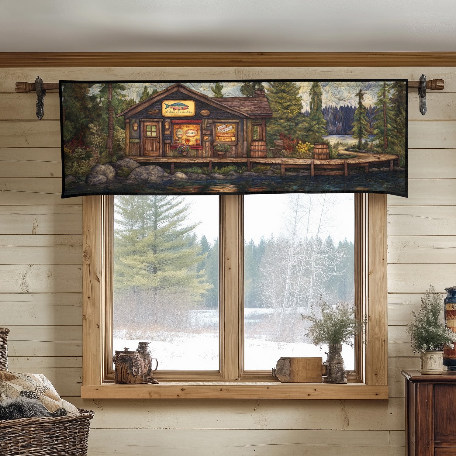 Hidden Hideaway Quilted Valance Home Decor Items Unique Best Gifts For Fishing Lovers