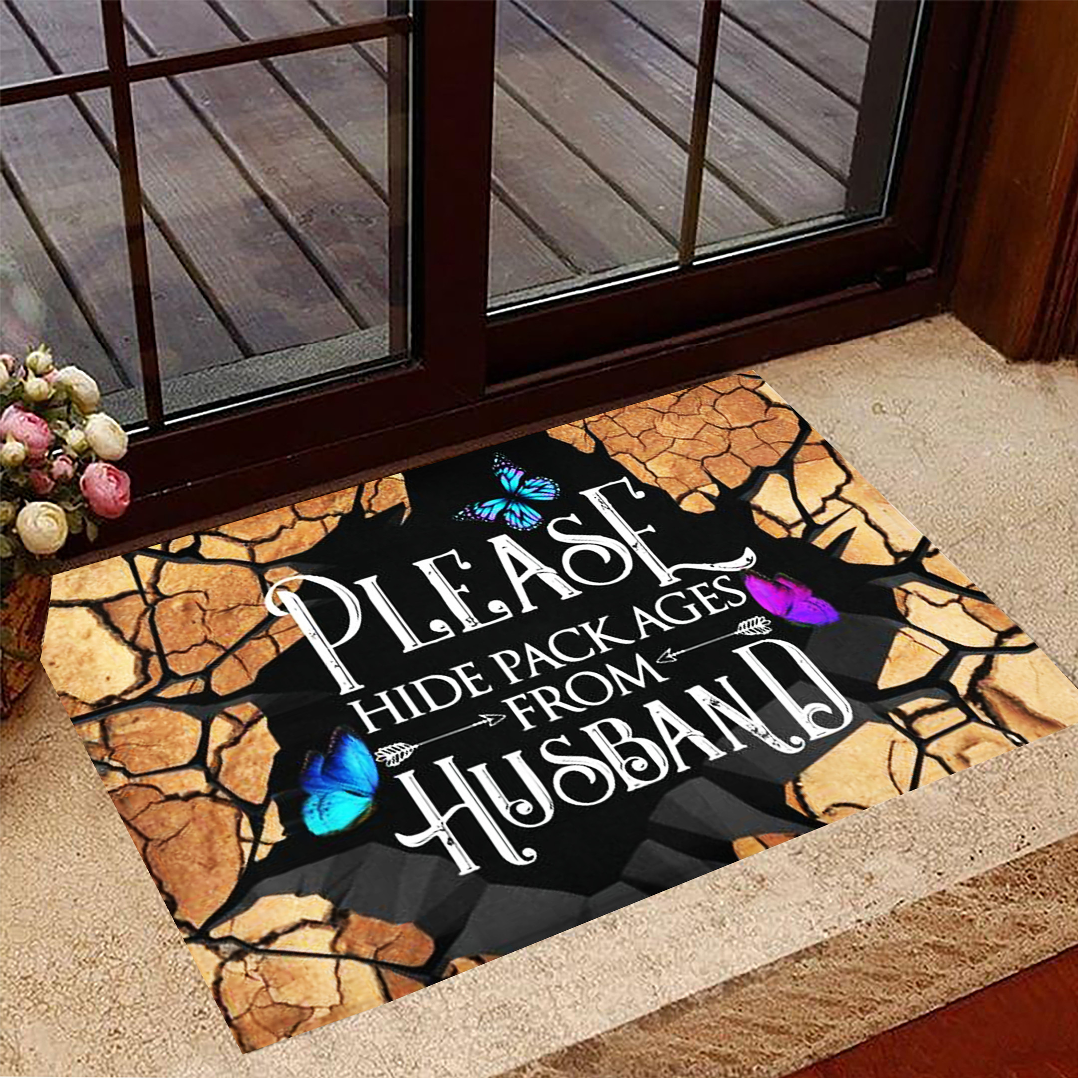 Hide Packages From Husband Doormat Funny Front Door Mat Hilarious Sayings