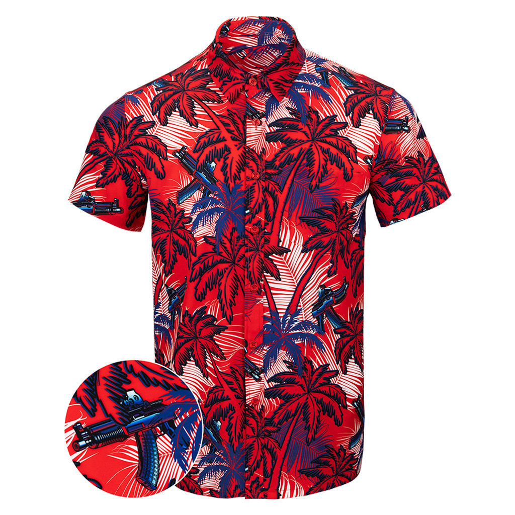 High Crown V2 Button Down Shirt Tactical Tropical Print Shirt Xmas Presents For Men