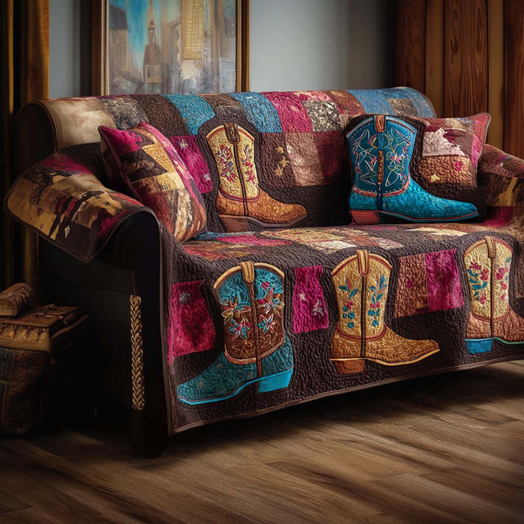 High Noon Quilted Sofa Cover Sofa Seat Covers Cowboy Theme Gifts