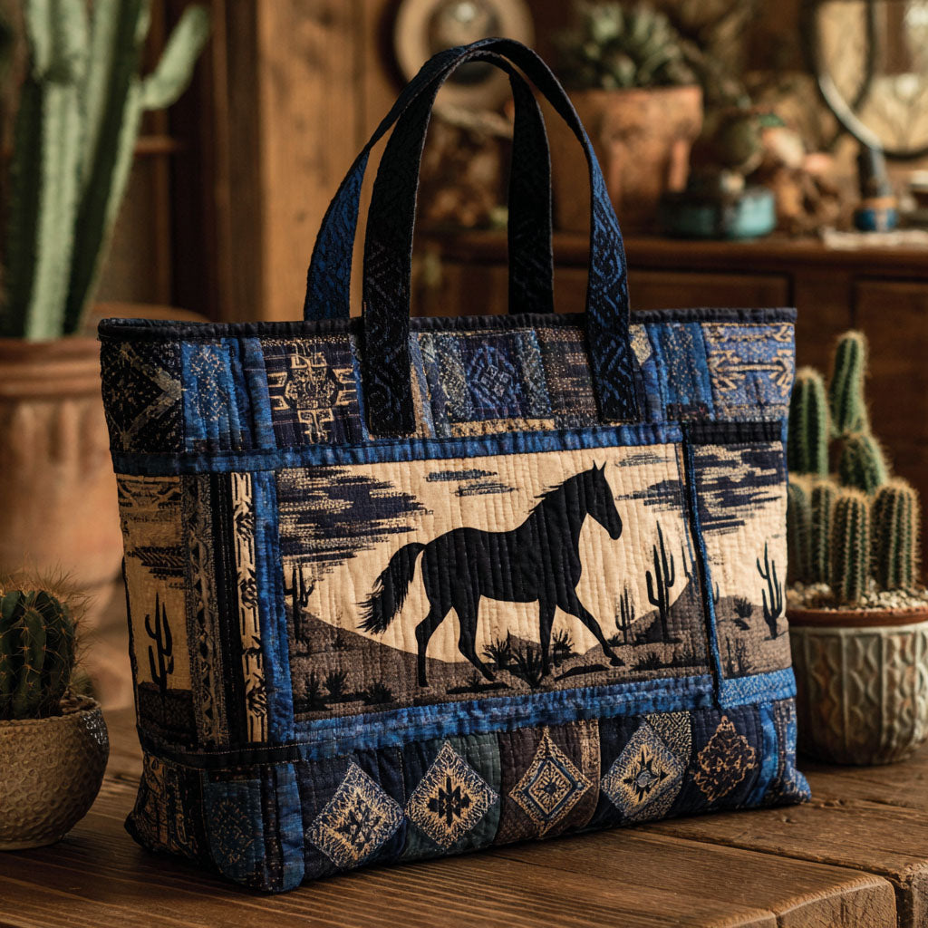 High Noon Trails Quilted Tote Bag Horse Themed Gifts For Adults