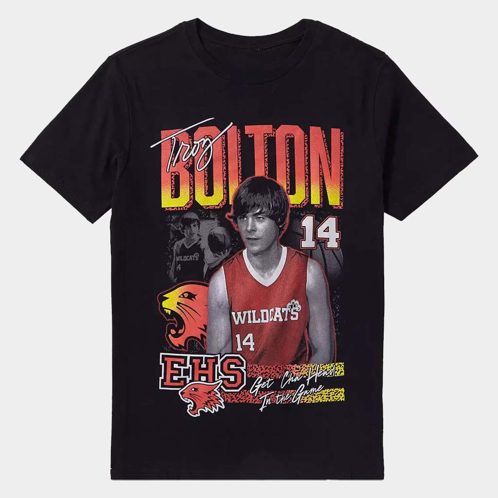 High School Musical Merch High School Musical Troy Bolton Boyfriend Fit Girls T-Shirt Fans Gift