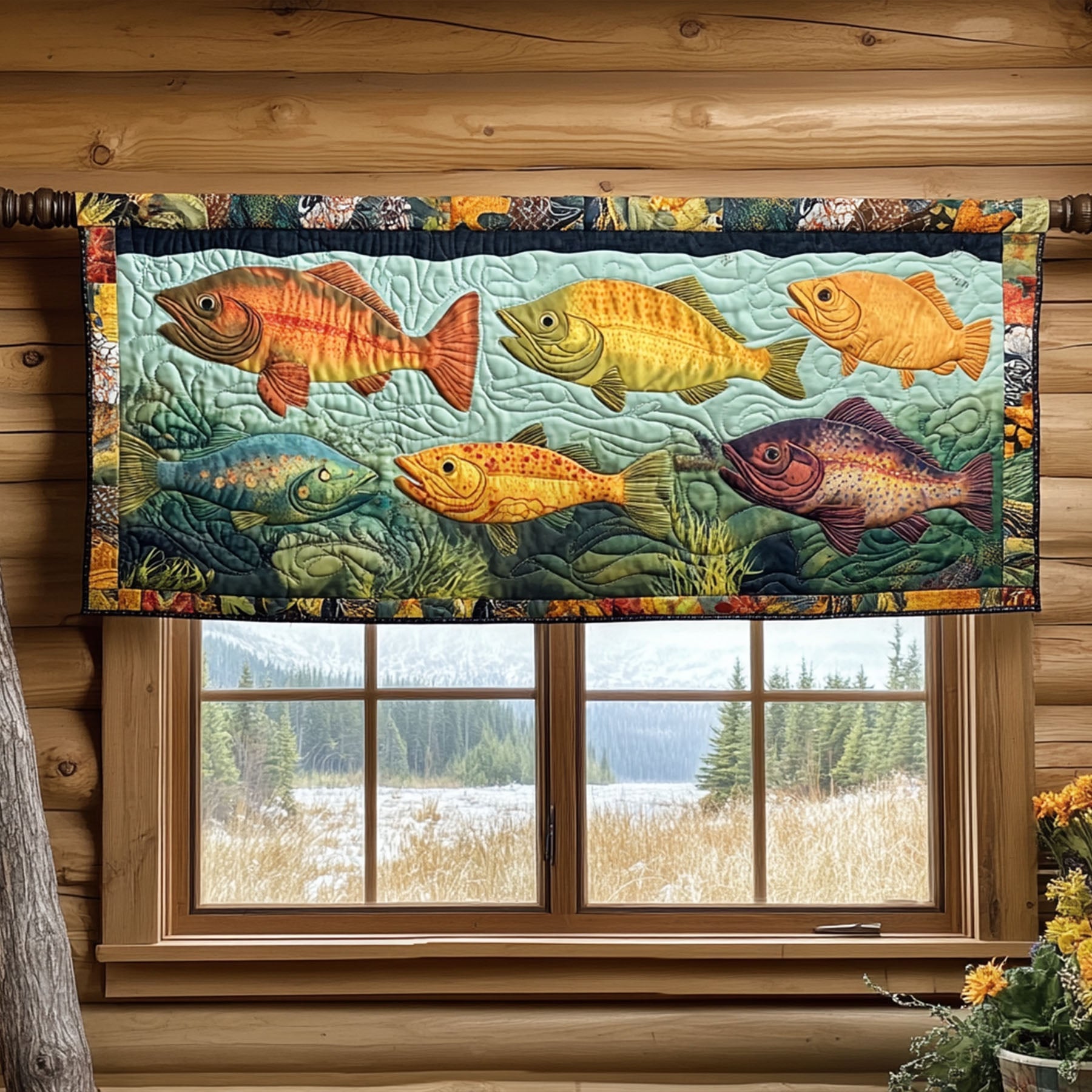 Highland Angler Quilted Valance Foyer Decor Ideas Unique Fishing Giftsf