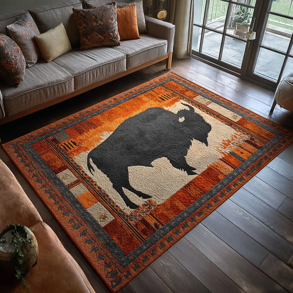 Highland Bison Area Rug Door Entrance Decor Great Bison Lover Gifts