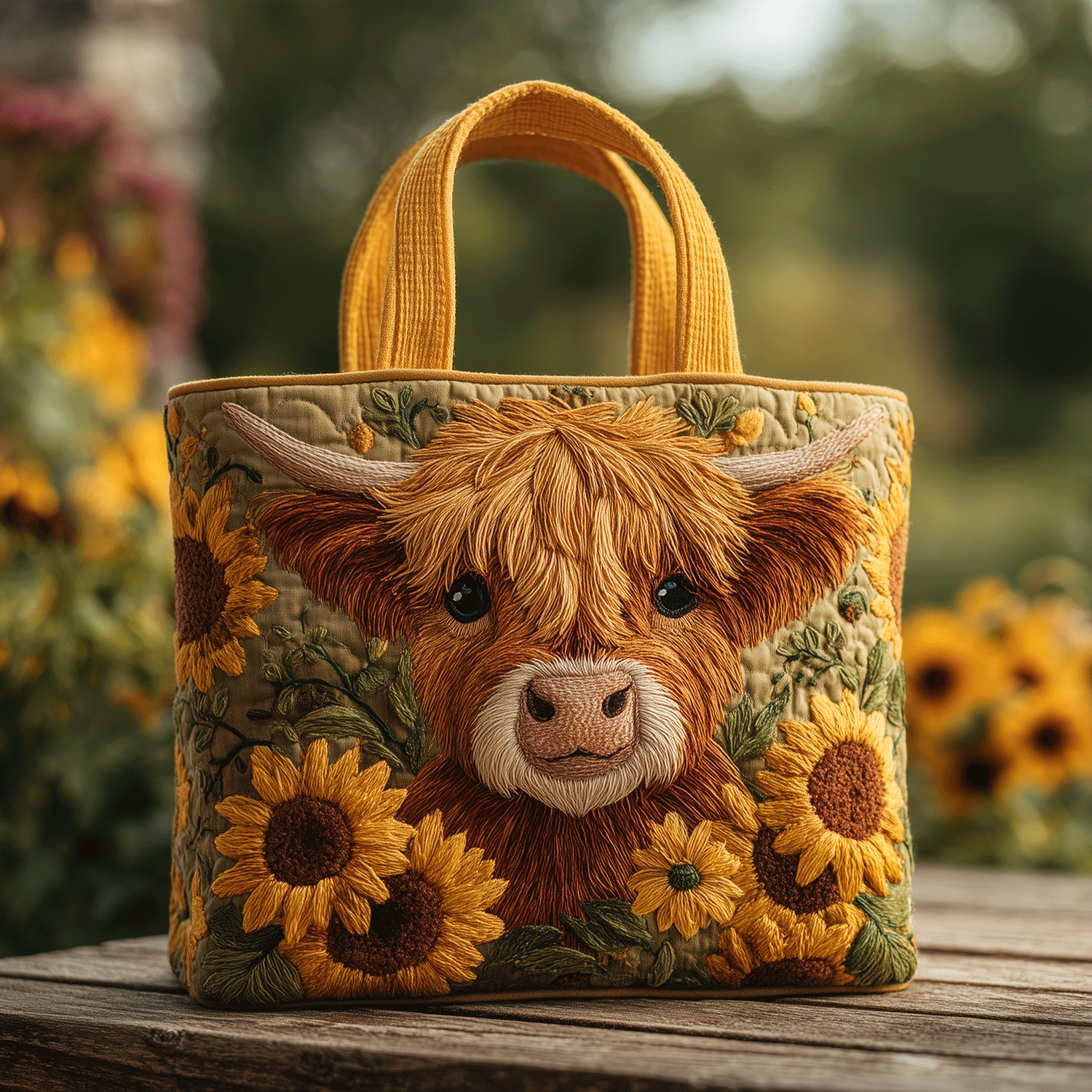 Highland Bloom Quilted Tote Bag Cowboy Boyfriend Gifts