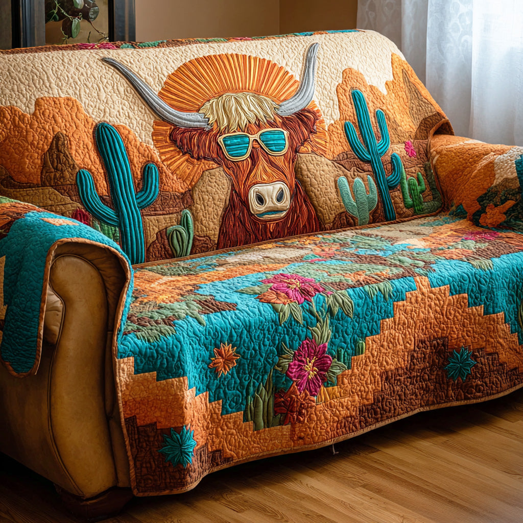 Highland Calm Quilted Sofa Cover Sofa Seat Covers Western Gifts For Men