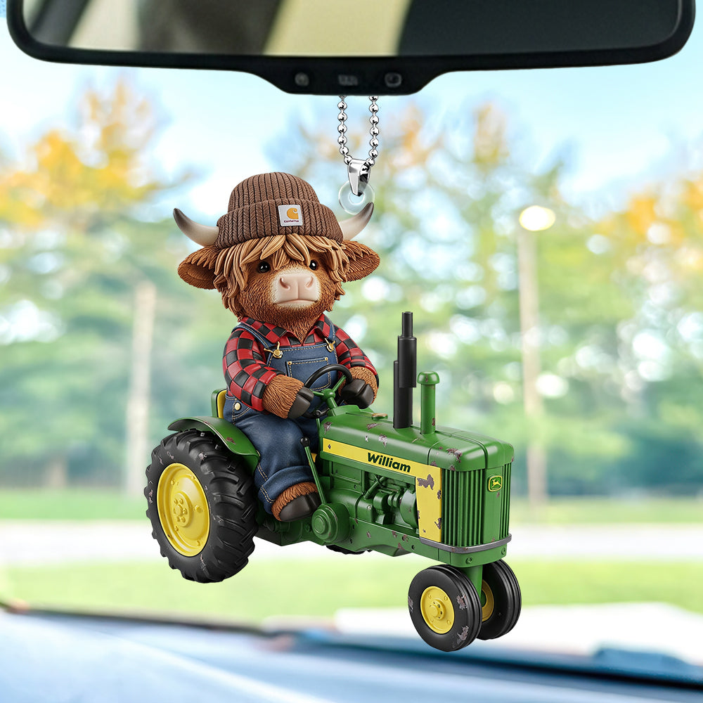 Highland Cow Car Ornament - Personalized Gifts For Farmers - Funny Christmas Ornament Gift Highland Cow Car Ornament - Personalized Gifts For Farmers - Funny Christmas Ornament Gift