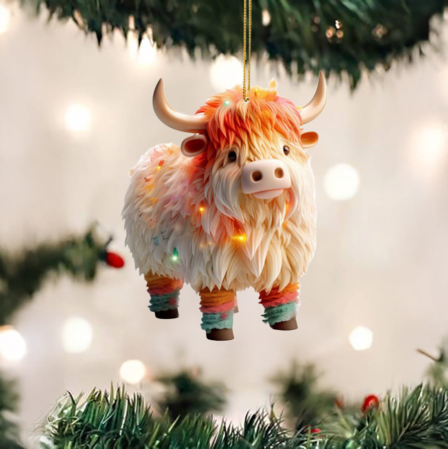 Highland Cow Christmas Ornament Animal Themed Christmas Tree Decoration Xmas Gift Ideas
