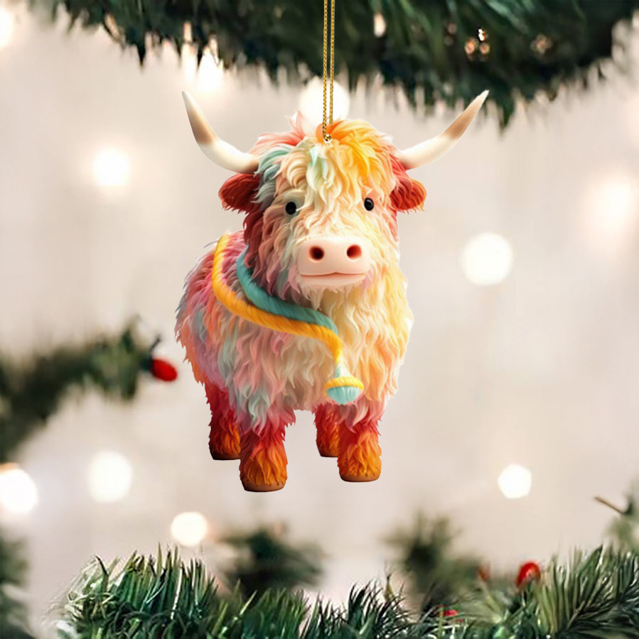 Highland Cow Christmas Ornament Animal Themed Xmas Tree Decor Christmas Gifts For Cow Lovers