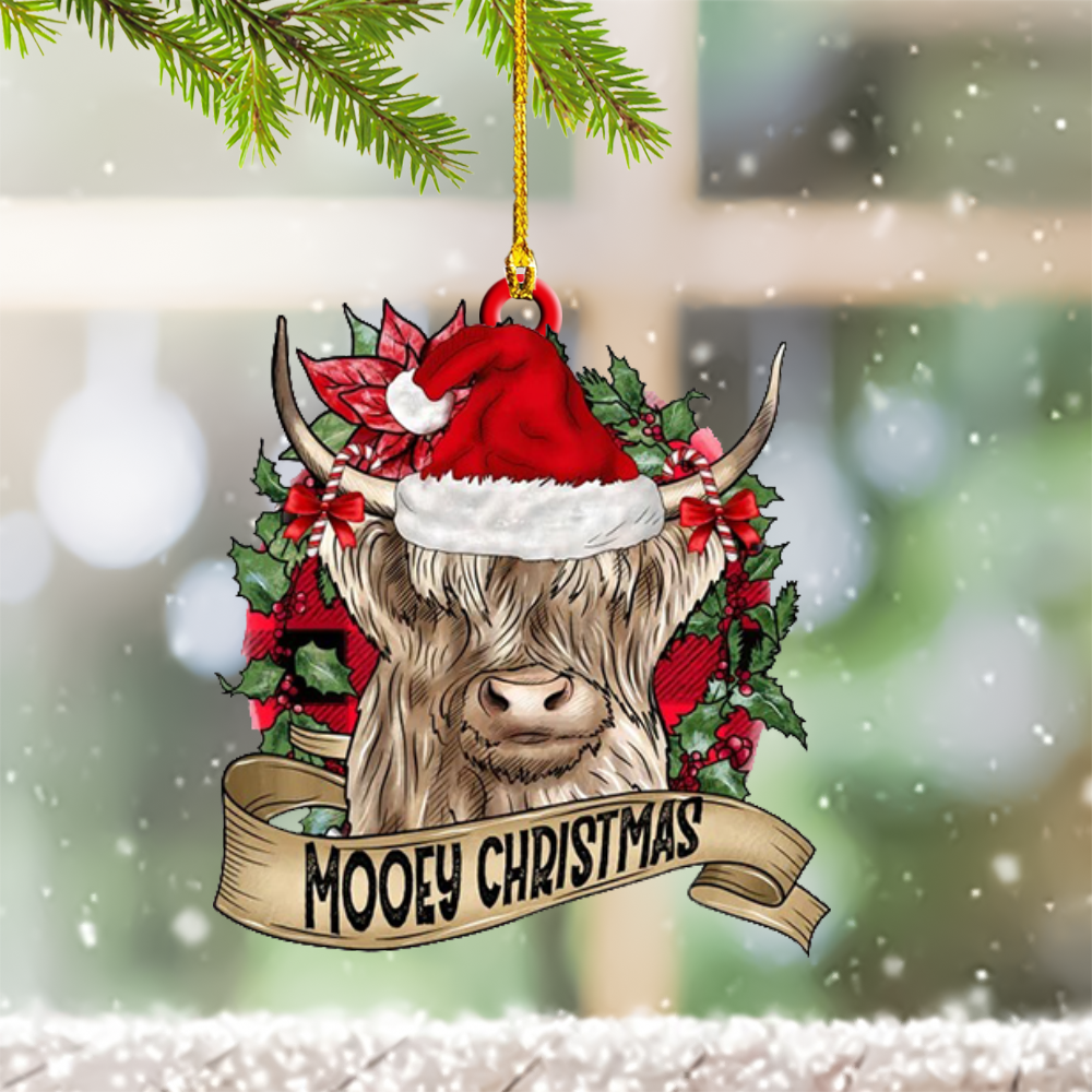 Highland Cow Christmas Ornament Mooey Christmas Ornament Gifts For Cow Lovers