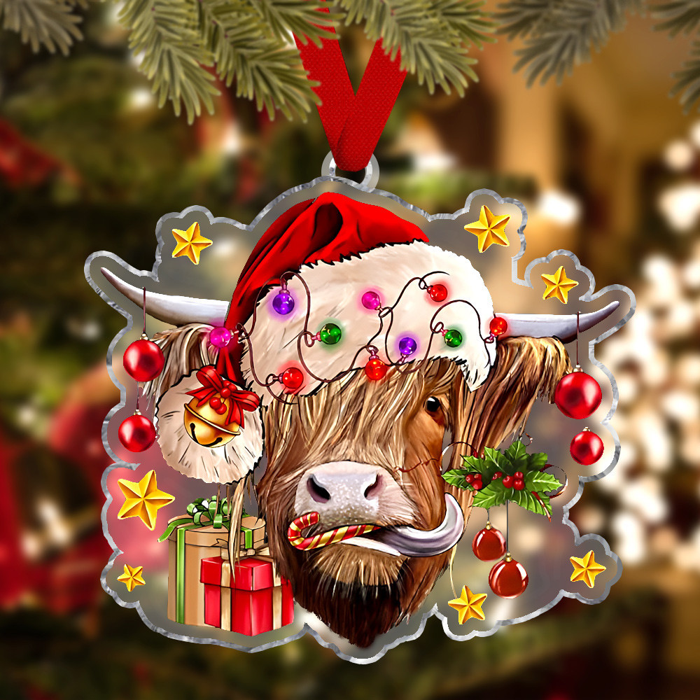 Highland Cow Ornament Highland Cattle Ornament Christmas Decorations 2024