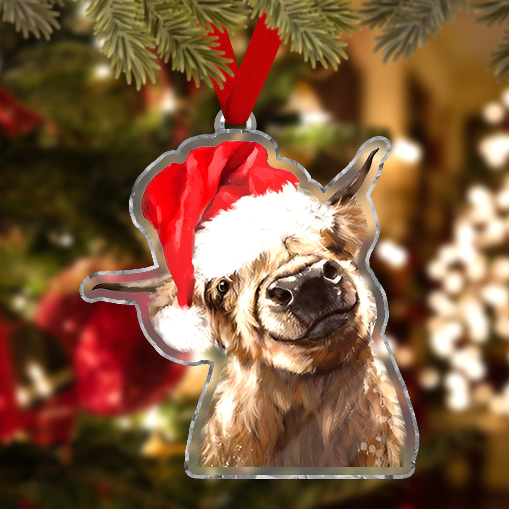 Highland Cow Ornament Xmas Ornaments 2024 Highland Cow Christmas Decor