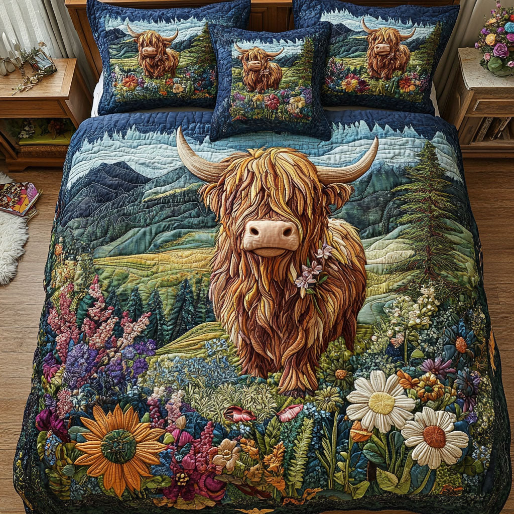 Highland Dream Quilted Bedding Set Lovely Bedroom Gift Idea for Housewarming