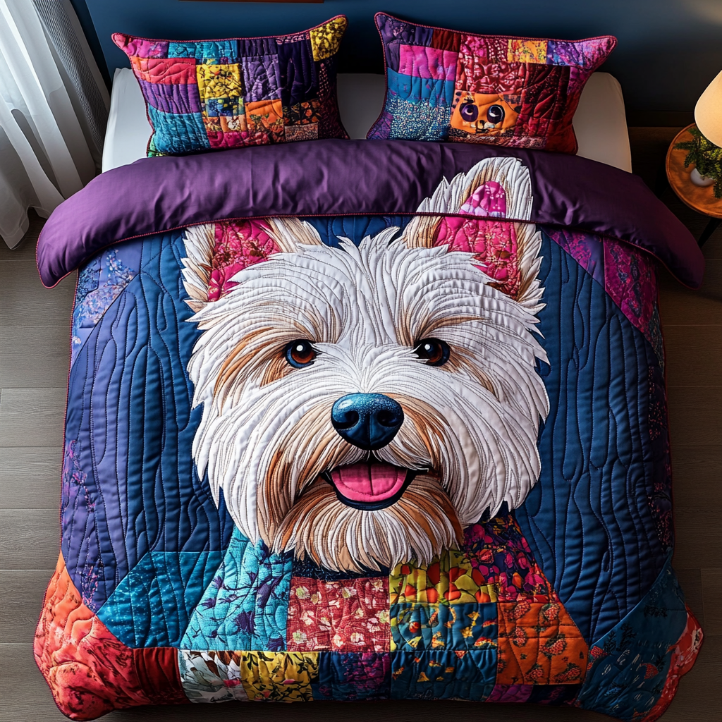 Highland Happiness Quilted Bedding Set Elegant Bedding Set Gift for Newlyweds