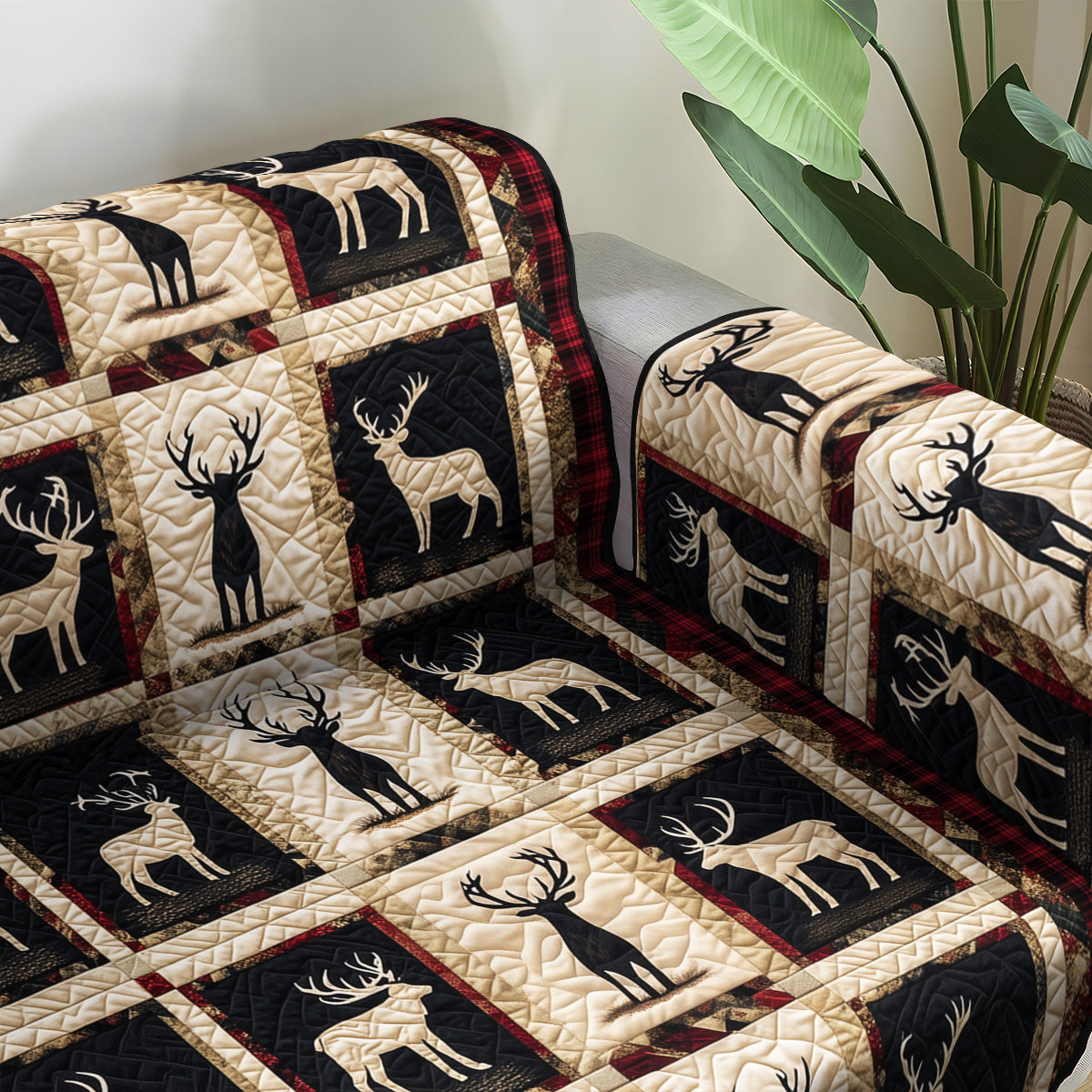 Highland Hearth Quilted Sofa Cover Seat Covers For Couches Deer Gifts For Him