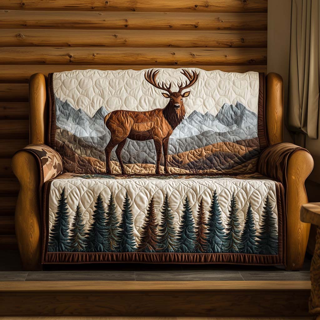 Highland Majesty Quilted Sofa Cover Seat Covers For Couches Gifts For Deer Hunters