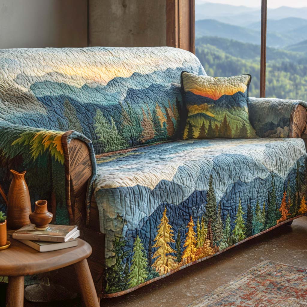 Highland Mist Quilted Sofa Cover Seat Covers For Couches Unique Fall Gifts