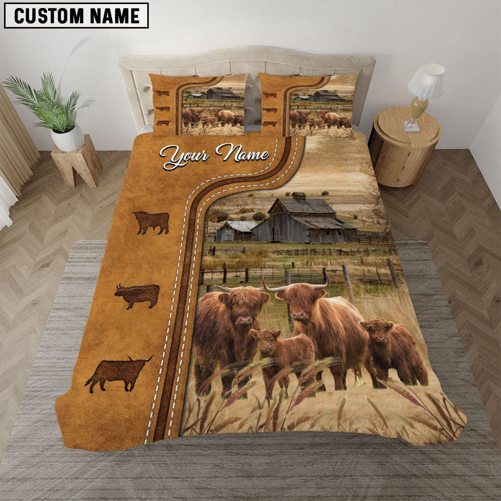 Highland On The Farm Personalized Name Bedding Set Anniversary Gifts For Couples