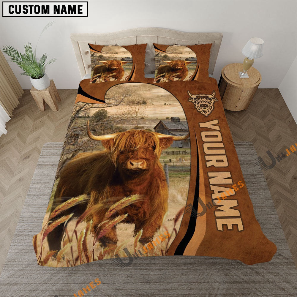 Highland Premium Brown Pattern Bedding Set Anniversary Gifts For Couples