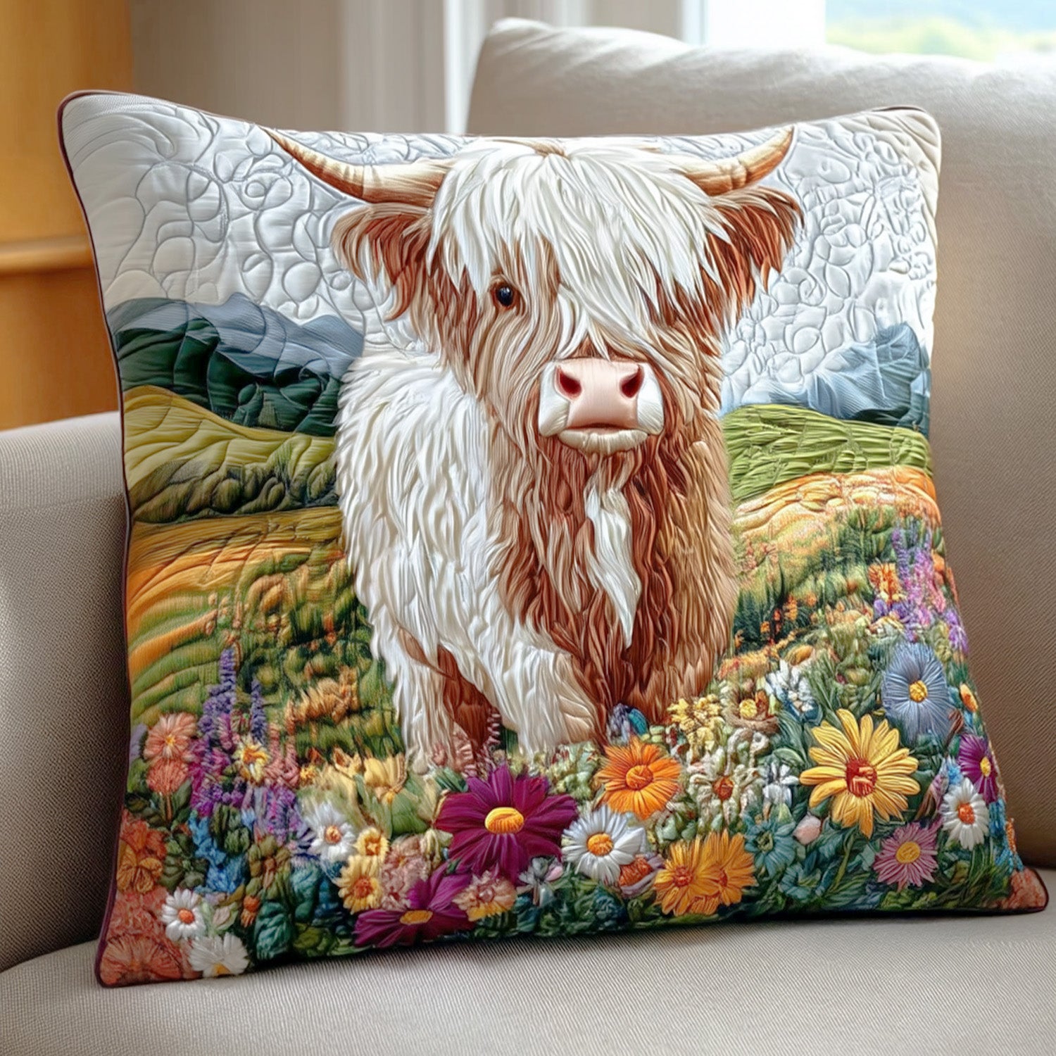 Highland Pride Quilted Pillow Case Elegant Holiday Pillow Cover