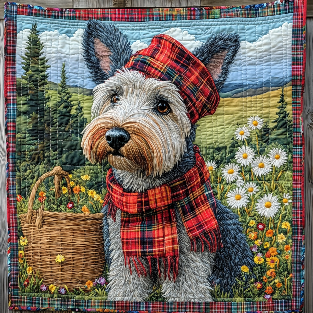 Highland Terrier Charm Quilted Blanket Presents For Dog Lovers