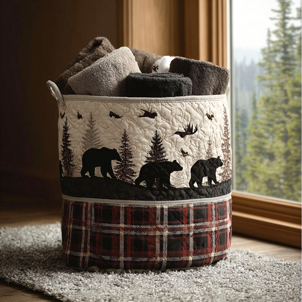 Highland Tracker Quilted Laundry Basket Stylish Laundry Basket with Quilted Texture and Handles