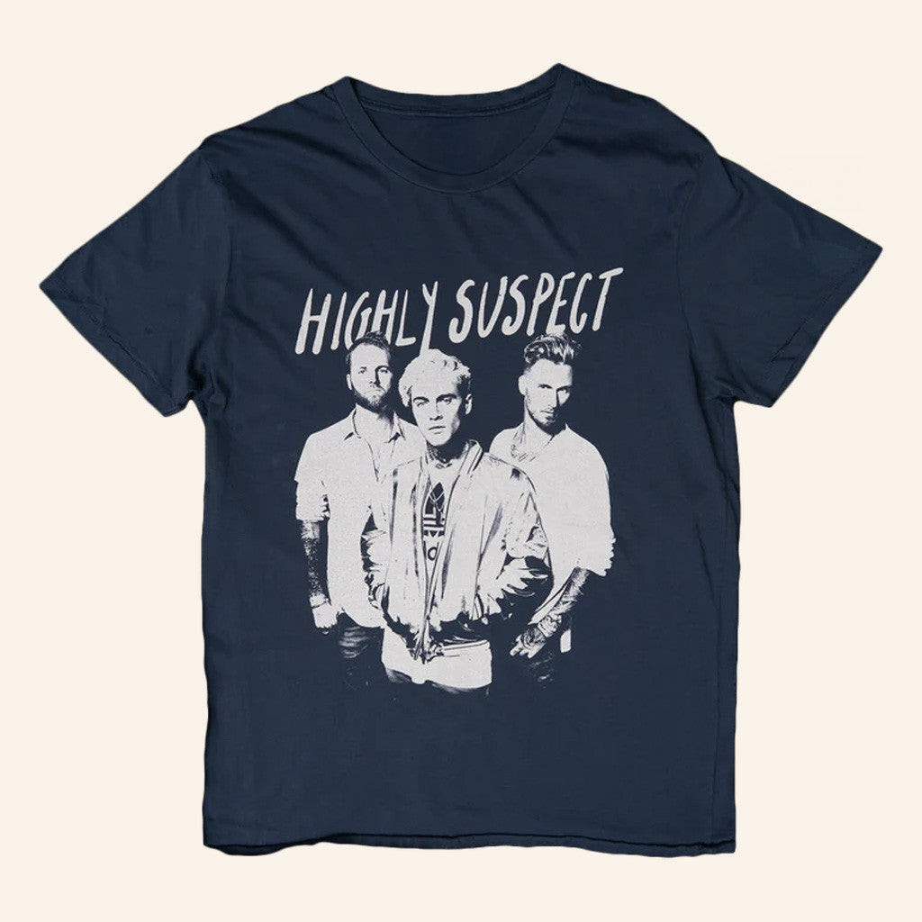 Highly Suspect Merch Three-Piece Blue T-Shirt Gifts For Dudes Highly Suspect Merch Three-Piece Blue T-Shirt Gifts For Dudes