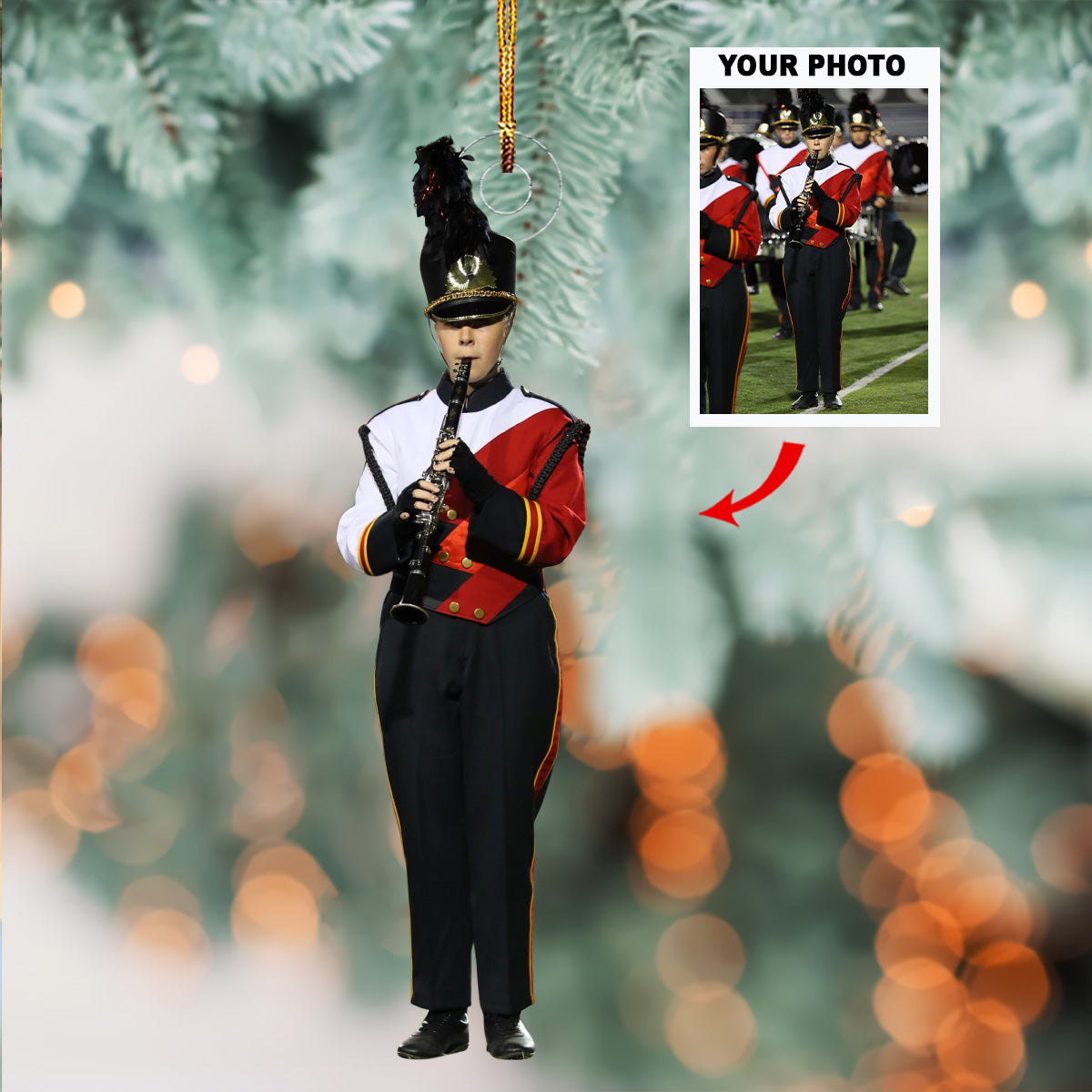 Highschool Marching Band Personalized Photo Mica Ornament Gift For Friends Family members 2