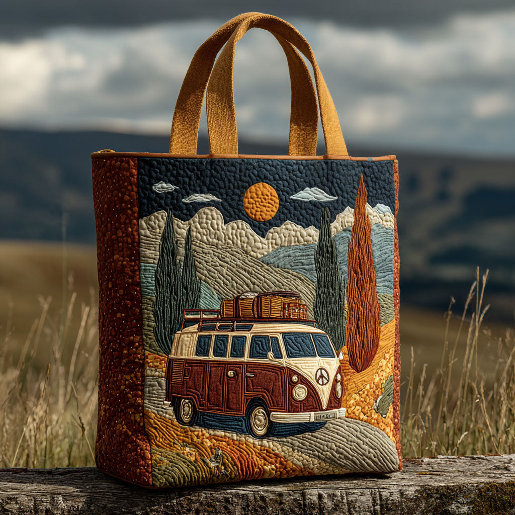 Highway Daydream Quilted Tote Bag Gift For Campers