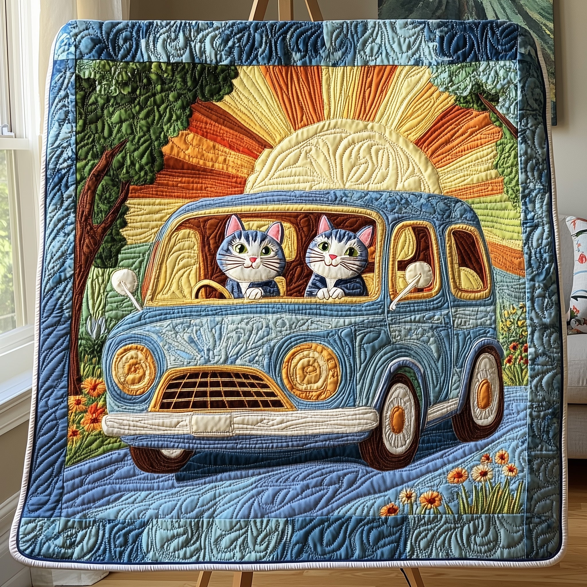 Highway Meowster Quilted Blanket Sofa Throw BlanketBest Gifts For Cat Lovers