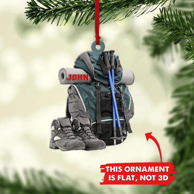 Hiking Bag Personalized Ornaments Hiking Christmas Ornament Camping Lover Gift
