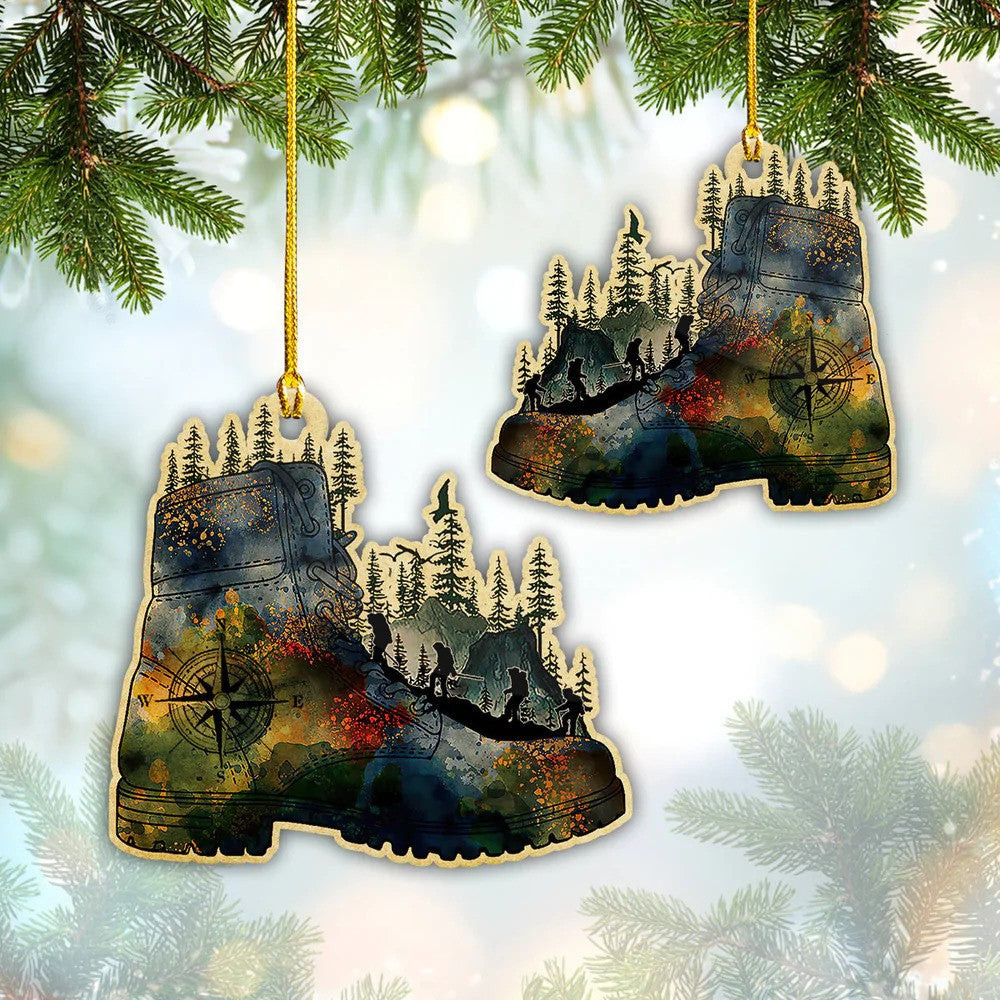 Hiking Boot Acrylic Ornament for Hiking Lovers Custom Shaped Ornament