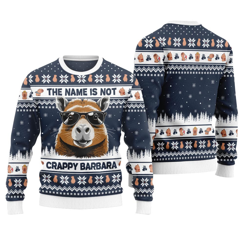 Hilarious Capybara Ugly Xmas Sweater Seasonal Gift Merch for Cozy Christmas Vibes