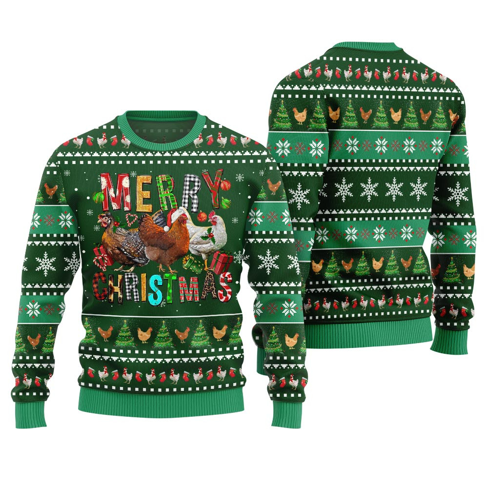 Hilarious Farm Chicken Ugly Christmas Sweater Unique Holiday Sweater Gift Idea for Loved Ones