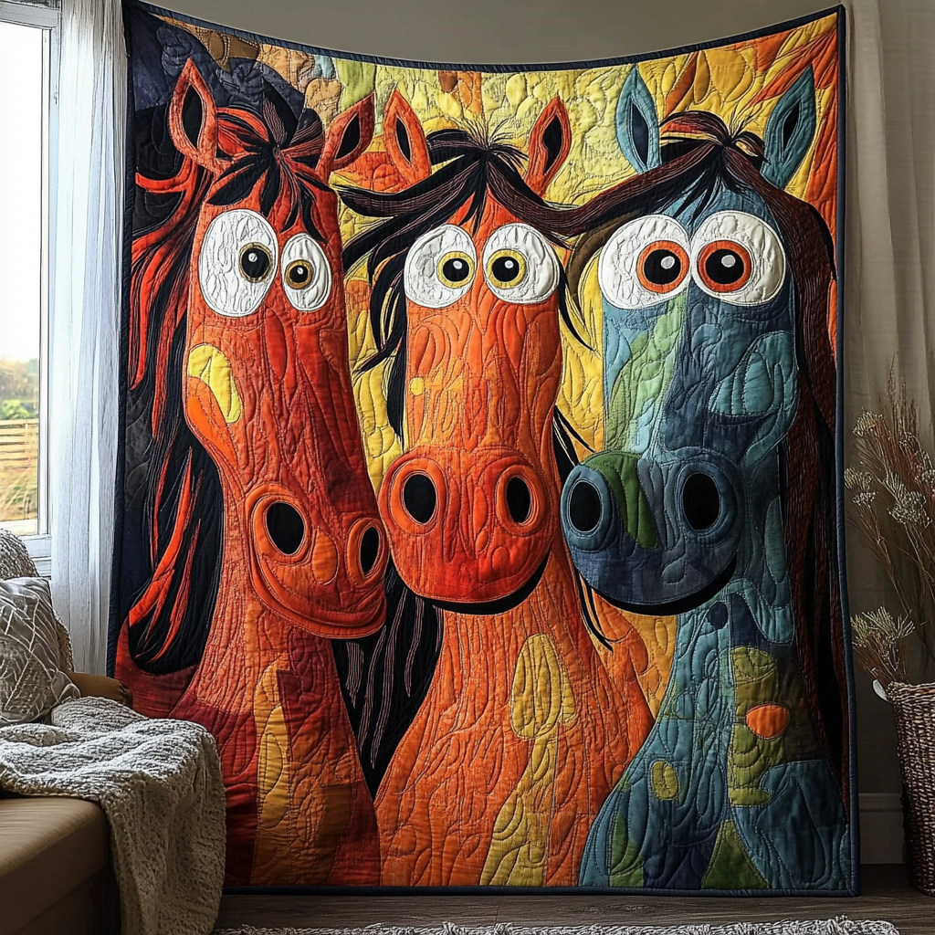 Hilarious Horse Quilted Blanket Christmas Bedroom Decor Gifts For New Horse Owners