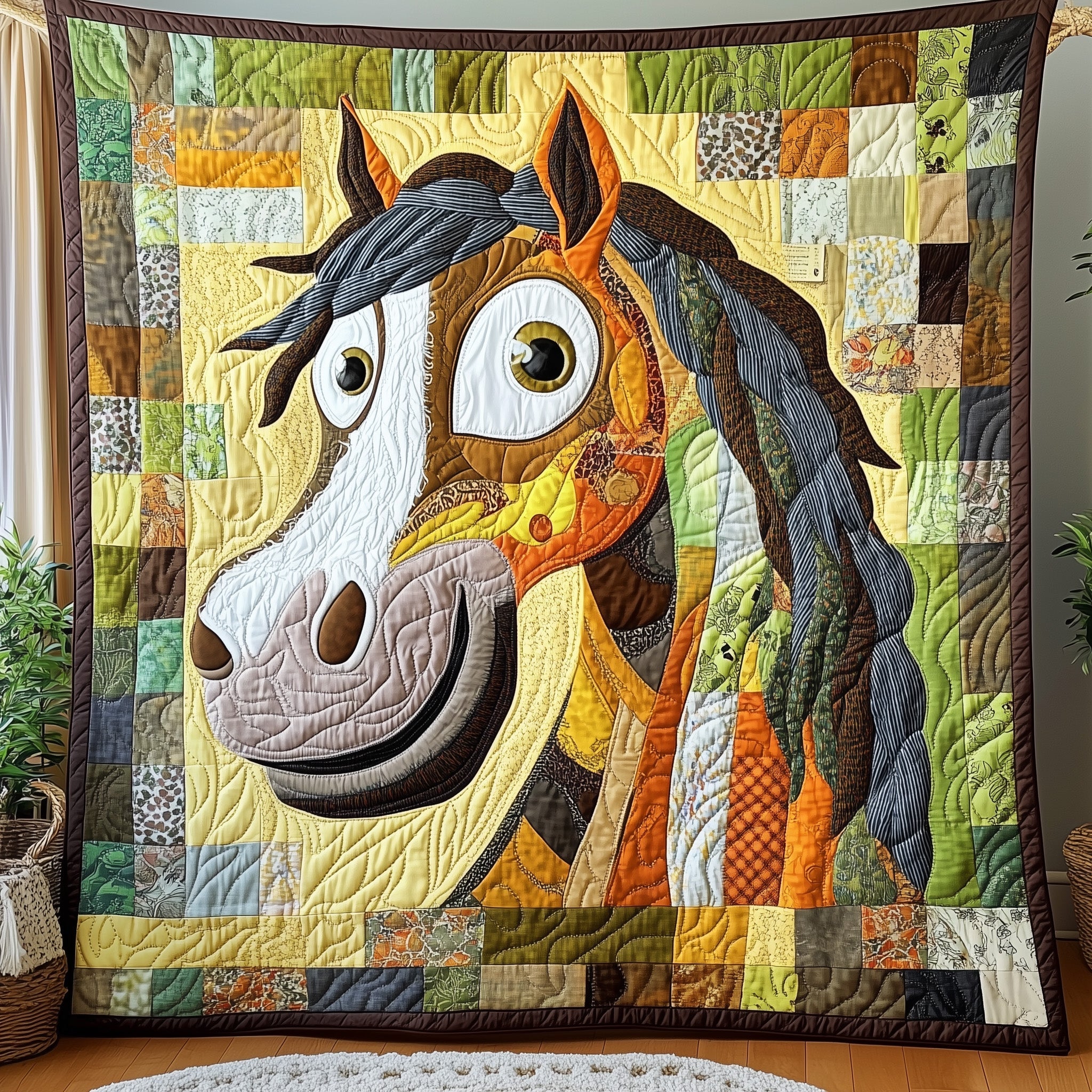 Hilarious Horse Quilted Blanket Cute Bed BlanketUnique Equestrian Gifts