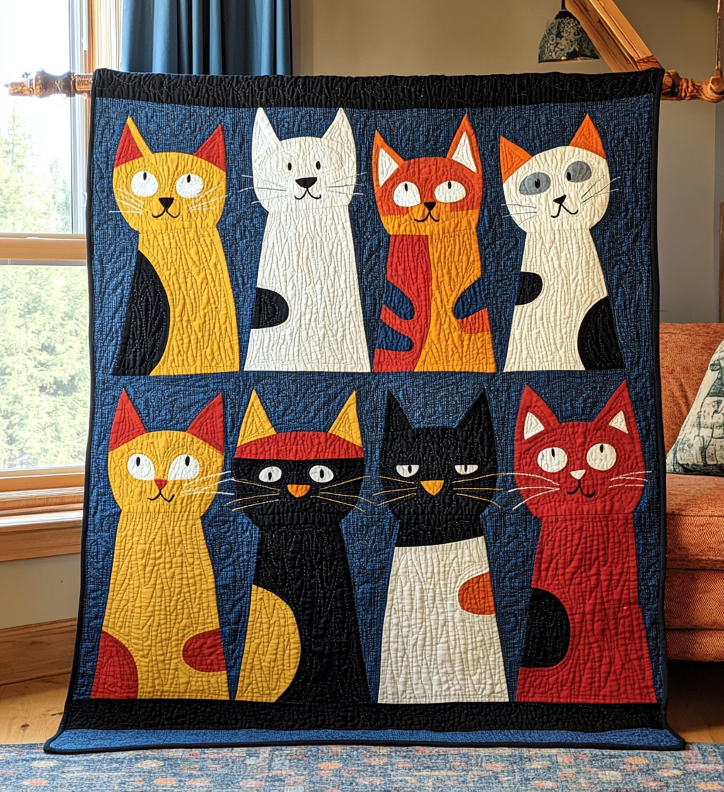 Hilarious Kitty Quilted Blanket Cat Christmas Gifts