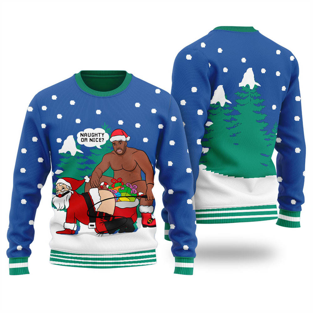 Hilarious Santa Barry Wood Womens Ugly Sweater Royal Cute Christmas Sweatshirt for Holiday Spirit