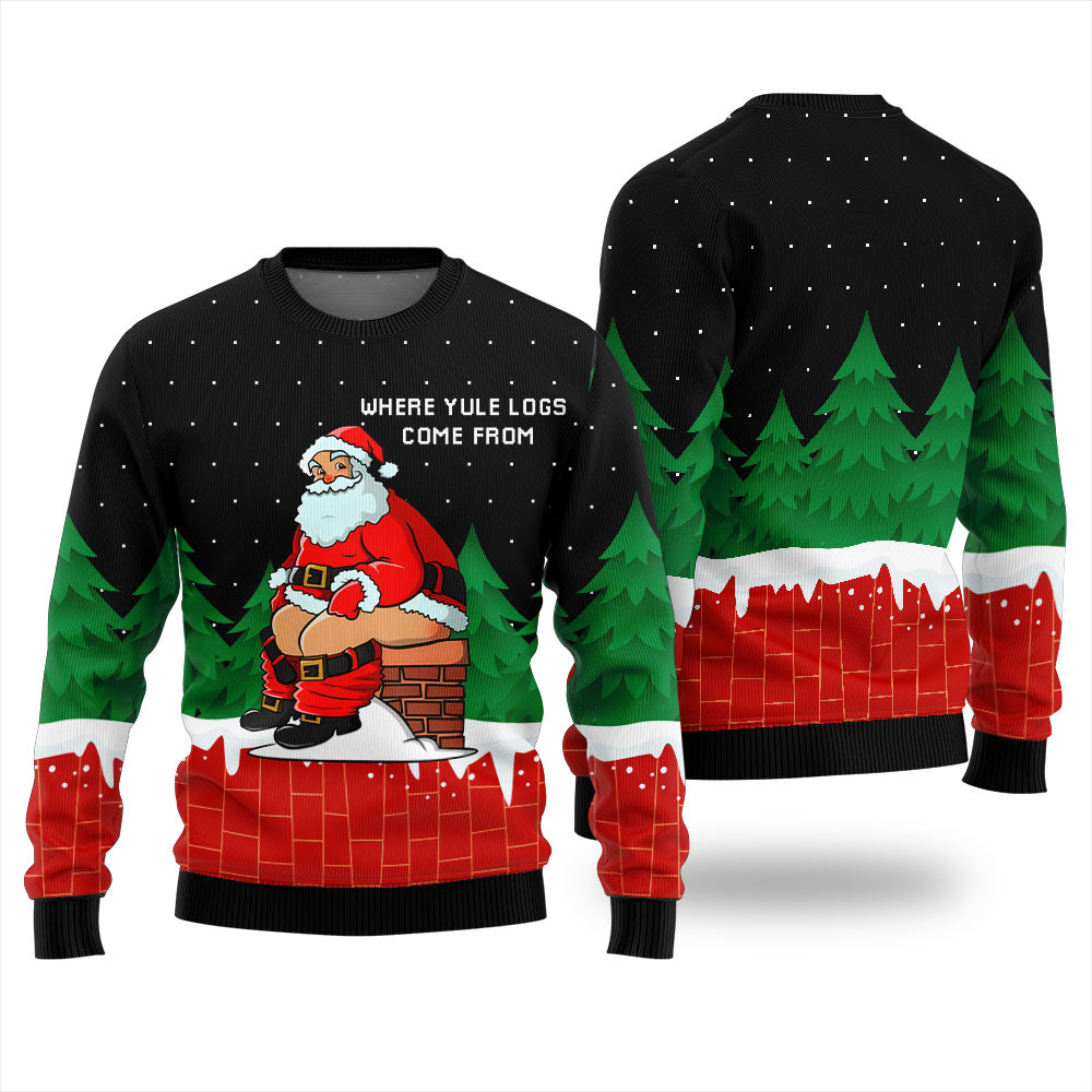 Hilarious Santa Claus Funny Ugly Christmas Sweater Lovely Christmas Sweater Gift for Mom or Grandma