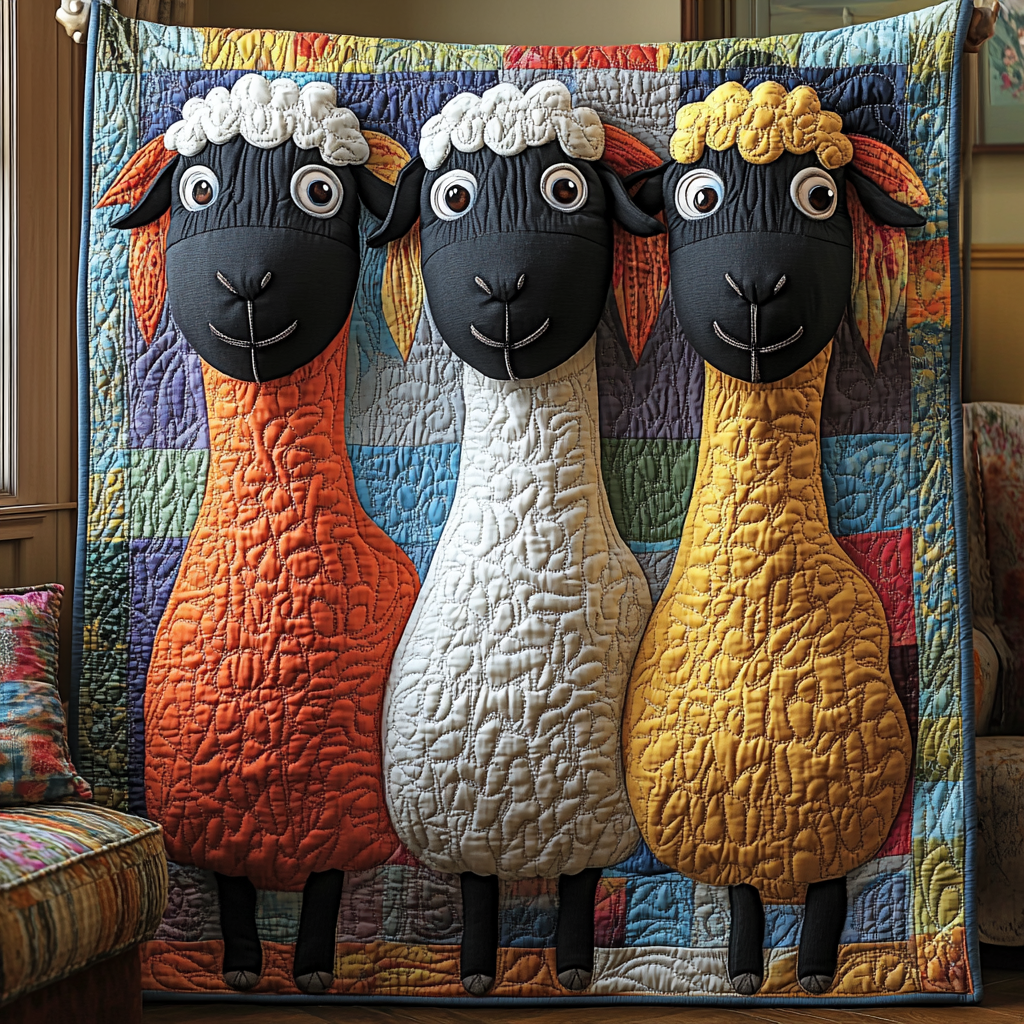 Hilarious Sheeps Quilted Blanket Xmas Holiday Gifts With Sheep On Them