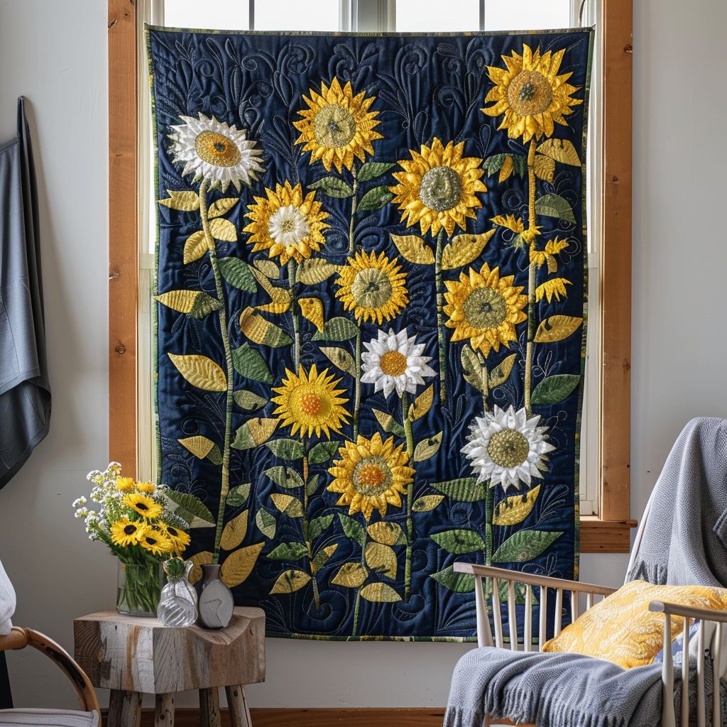 Hilarious Sunflowers Quilted Blanket Sunflower Gifts For Women