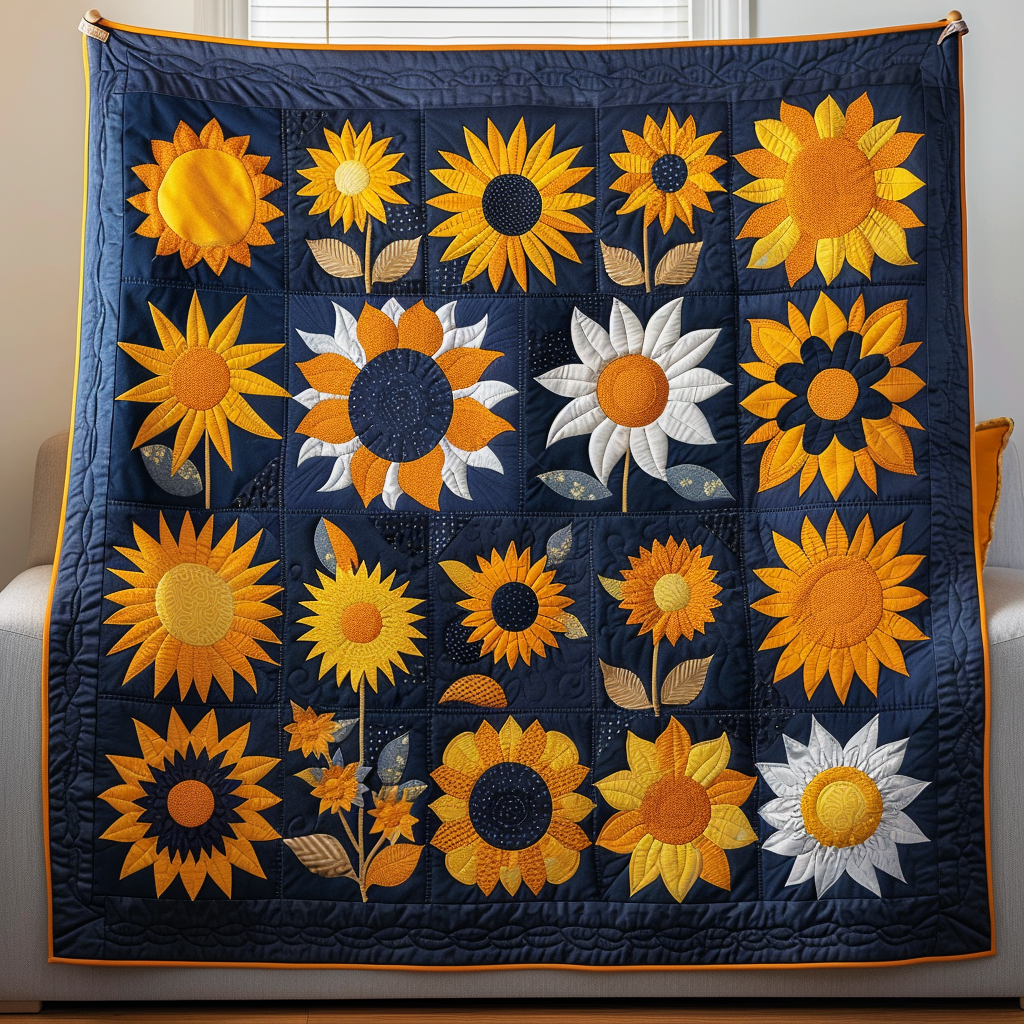 Hilarious Sunflowers Quilted Blanket Sunflower Gifts For Women