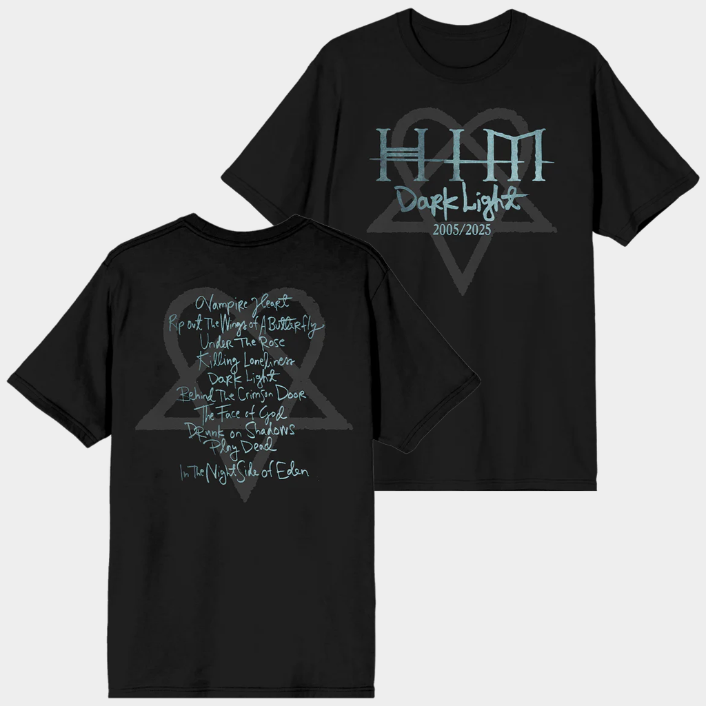 HIM Merch Dark Light Tracklist T-Shirt Gift Ideas For Rock Music Lovers