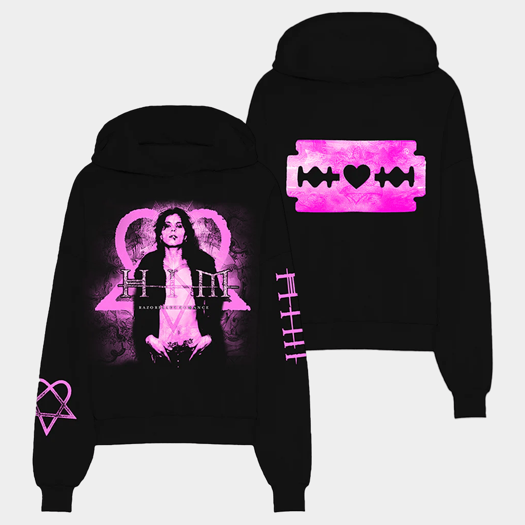 HIM Merch Razorblade Romance Hoodie Black Gift Ideas For Rock Lovers HIM Merch Razorblade Romance Hoodie Black Gift Ideas For Rock Lovers