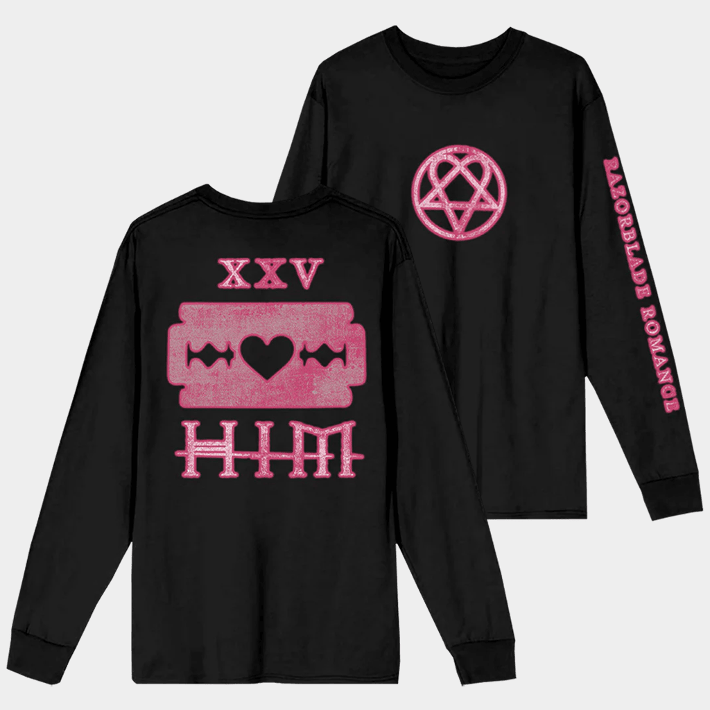 HIM Merch Razorblade Romance Long Sleeve Shirt Presents For Rock Lovers